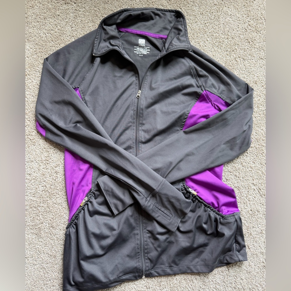 aerie Dark Gray and Purple Zip-Up Jacket